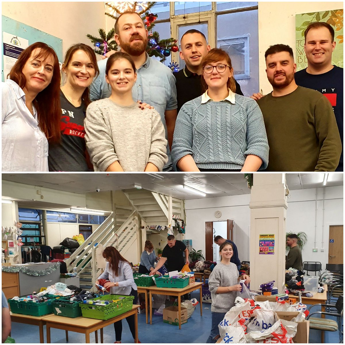 Fab time volunteering <a href="/emmanuel_house_/">Emmanuel House Support Centre</a> Christmas wrapping for the homeless. #teamwork #givingback #values