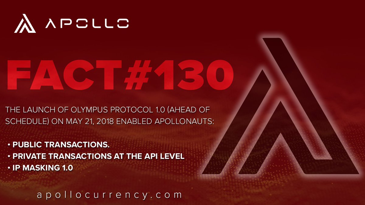 ApolloCurrency's tweet image. Apollo Facts
A dose of Apollo facts you did and didn&apos;t know!
 
Fact #130 #OlympusProtocol
 
Check out our progress! apollocurrency.com/en/roadmap
 
What&apos;s Next? #apollonauts
 
#apl #bitcoin #btc #cryptocurrency