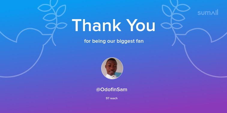 Our biggest fans this week: OdofinSam. Thank you! via sumall.com/thankyou?utm_s…