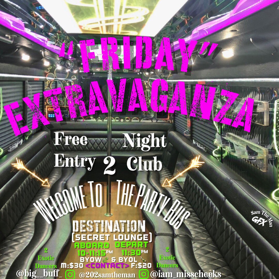 famousssmemee's tweet image. TONIGHT’s Move !!!! NEED TICKETS LINK IN MY BIO !!!! FIRST COME FIRST SERVE LOCATION WILL BE ANNOUNCED AT 9pm !!! FRIDAY NIGHT FRIDAY NIGHT BRING YOUR ONE’S OUT AND PARTY ON DA PARTY BUS WITH DA “GANG” ISSA LITUATION🍾🔥📸:BEAT ME DARE!!!! #D.M.V #Indaloop