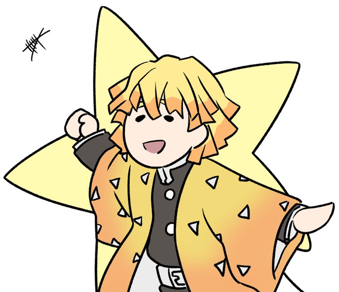 なつめぐさんがTwitterに投稿した我妻善逸(鬼滅の刃)のイラスト。