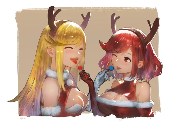 #ゼノブレイド2 #Xenoblade2 #ホムラ #ひかり "一人じゃないクリスマス"  今年最後の波紋かも
(背景なしのやつはpixivに上げます) 