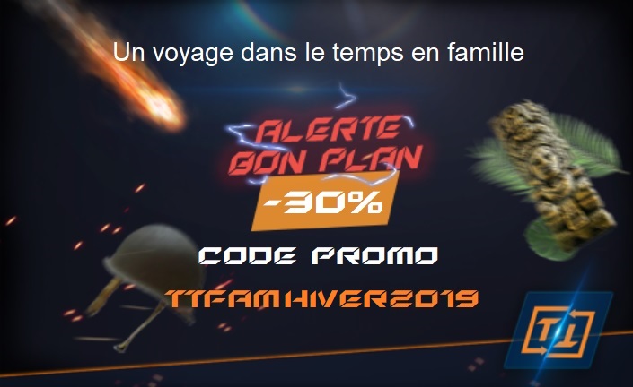 Encore un cadeau pour Noël ! Time tripper offre aux familles -30% tout au long des Vacances de noël (valable même les week-ends) !