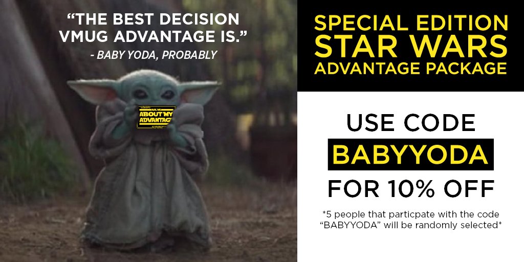Purchase VMUG Advantage with code “BABYYODA” by December 31 and you will be entered to win a special edition VMUG Advantage Star Wars pin &amp; t-shirt!

Upgrade here: vmug.link/4pTQ50xFfJR