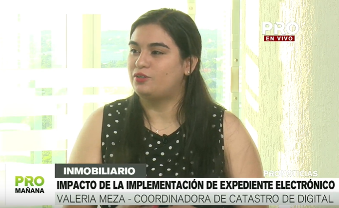 El expediente electrónico se lanzó en 2018, en el 1° año se llegó a 4.000 mil expedientes, actualmente el número es 8 veces mayor. Impacto fue positivo para el sector inmobiliario porque agilizó trámites, según explicó Valeria Meza de <a href="/catastro_py/">Servicio Nacional de Catastro</a>