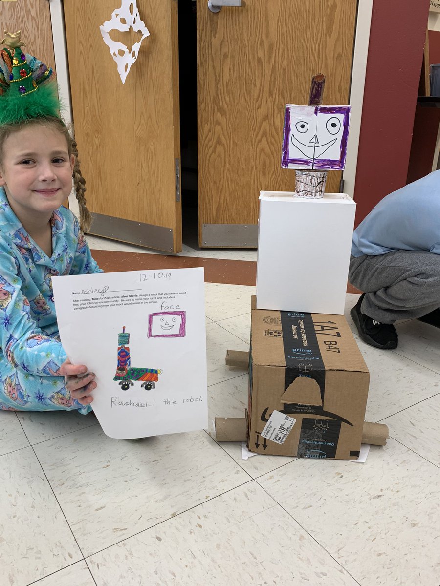 MrsPolglase's tweet photo. Inspired by Hour Of Code and a recent Time for Kids article, students designed and built robots to help out the CMS community. @MrsGarry3 @CMS4Learning #thisiscms #motsdhourofcode2019 https://t.co/kuwvqhHXgv