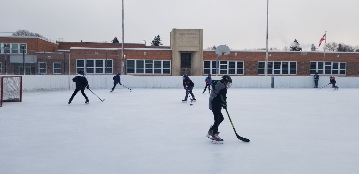 Last day before break fun! Outside on the rink at <a href="/CorydonCC/">Corydon CC</a> with our beautiful school in the background!