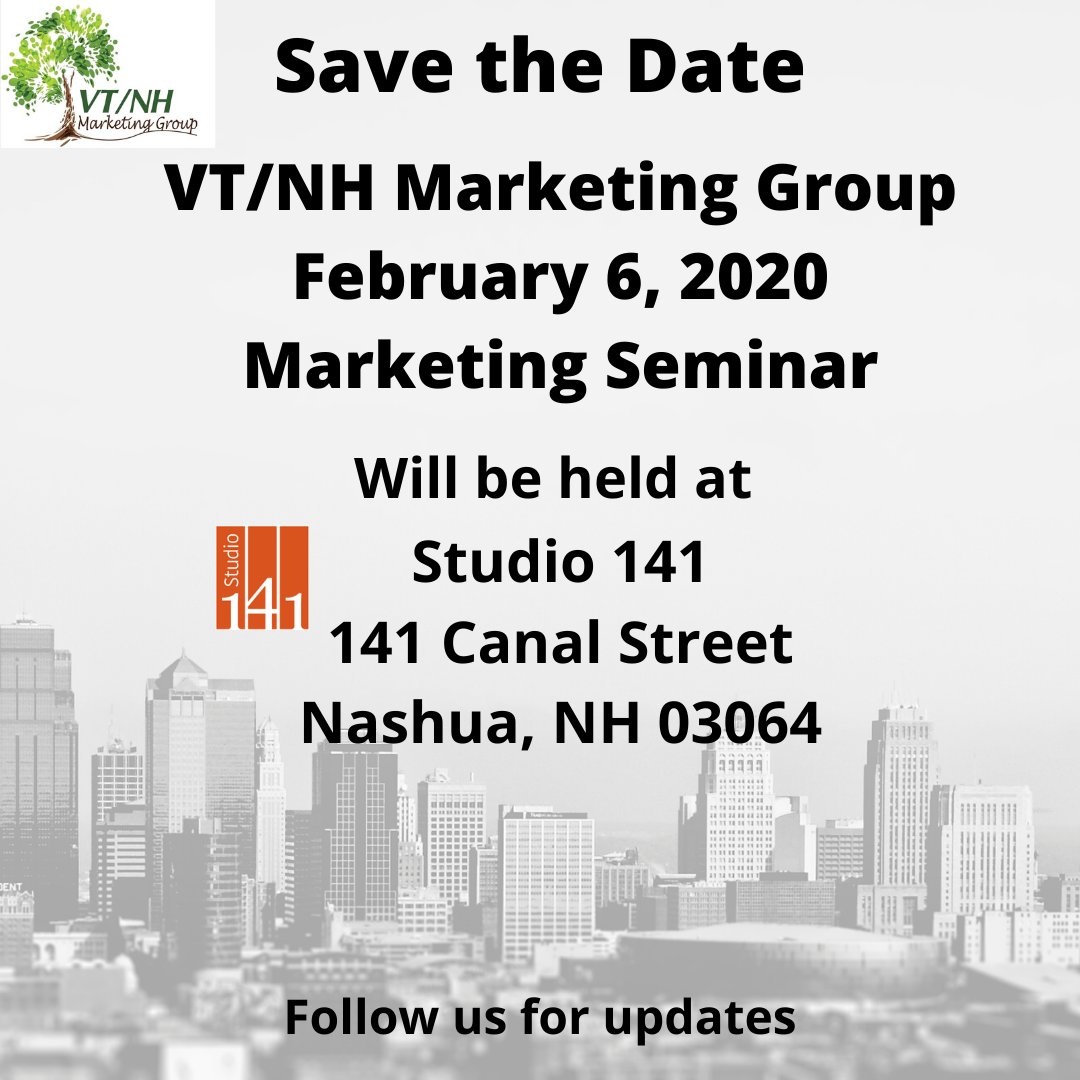 vtnhmg's tweet photo. ❗️❗️ Save the Date - February 6, 2020❗️❗️
Please like, follow & share our page and posts to help spread the word. Stay tuned for details.
#VTNHMGEvent #VTNHMG #SaveTheDate #Education #Marketing #Networking #Studio141 https://t.co/3aKlDKrTqk