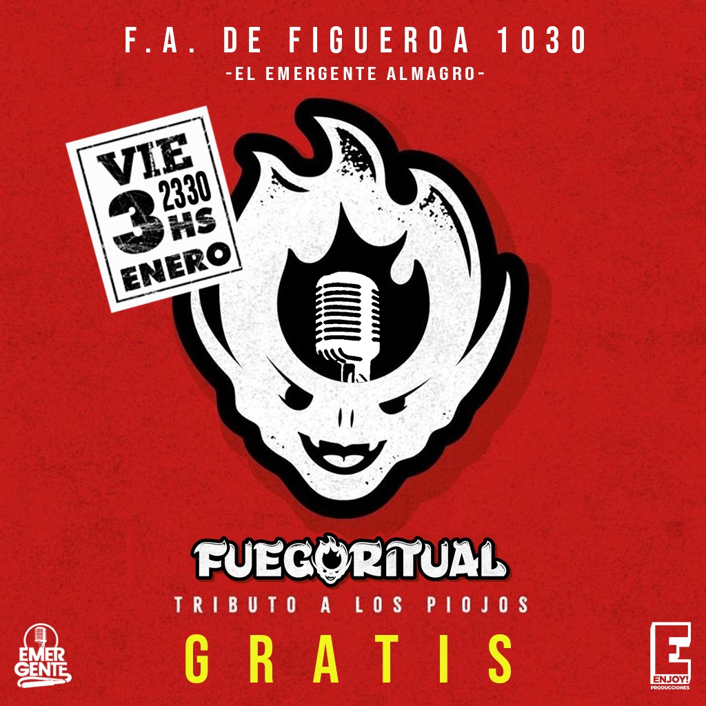 3 de enero celebramos los 5 años juntos en El Emergente, entrada gratis! Junto a Más que nada y Capitán Resaca.