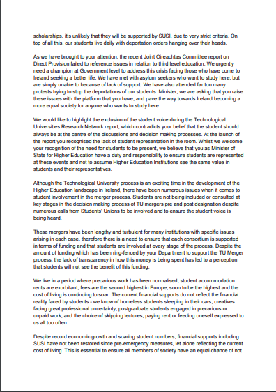 amle_ie's tweet photo. USI issue a response to Minister of State for Higher Education, Mary Mitchell O'Connor, to her visit to USI National Council on the 14th of December where she met with student representatives from across the country.

#BreakTheBarriers https://t.co/z7Oee52G0N