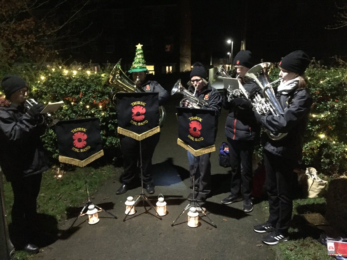 RollsRev's tweet photo. Belated update! Christmas carols on the paddocks estate Monday night - pop up nativity photo booth dressing up fun and thank you Thirsk British legion band for music. Not a church building in sight but starting to feel like a Christian presence in this community @MultiplyReach https://t.co/UFS0h3qemQ
