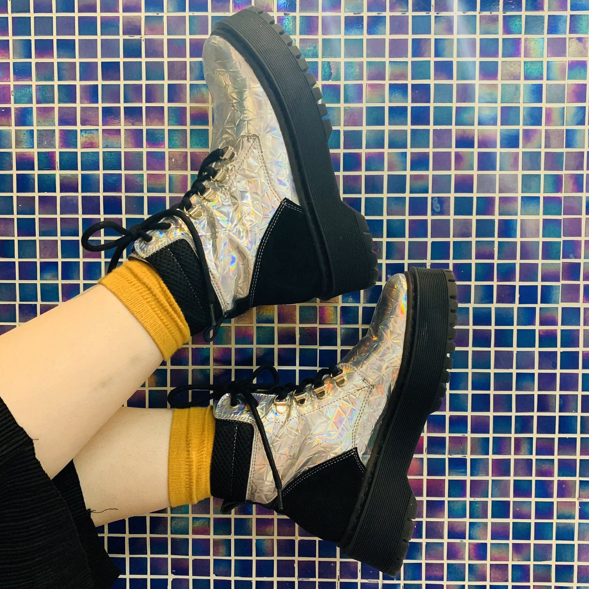 icmidlands's tweet photo. Become your inner astronaut with Loures👩🏼‍🚀🌌⁣ These chunky, holographic boots will have you feeling like you’re walking among the stars🌟⁣
⁣
Pop in to try them or give us a call to order!⁣
☎️Birmingham: 0121 616 1776 ⁣⁣⁣⁣⁣⁣⁣⁣⁣⁣⁣⁣⁣
☎️Leicester: 0116 253 0044 ⁣⁣⁣ https://t.co/MyzJWXj31G