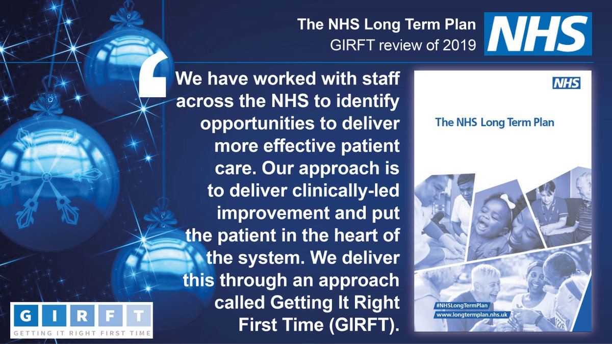 NHSGIRFT's tweet photo. #GIRFT2019: #GIRFT was recognised in the #NHSLongTermPlan in January for our role in improving patient care. We are highlighted several times, in particular for our work on productivity growth &amp; reducing unwarranted variation. Read more at https://t.co/jpVH517jHt https://t.co/ceiSCudTL0