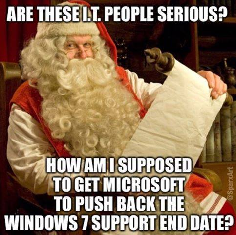 nexxtep's tweet photo. "But Santa, our clients have been REALLY good this year!" 

Jokes aside, if you or your employees are still on Windows 7 and need help transitioning before Microsoft support ends, give us a call 😉 229-671-1513 https://t.co/E3mmywujnY