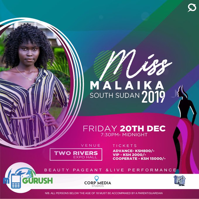 FashionNairobi's tweet photo. @missmalaikassd going down tonight from 7:00pm  @TwoRivers_KE  Miss Malaika is base on the beauty of the physical body of the woman. #MissMalaikaSS2019 #MissMalaikaSouthSudan  #MissMalaika #SouthSudan #MissMalaikaSouthSudan2019 https://t.co/oYxo7dyIUd