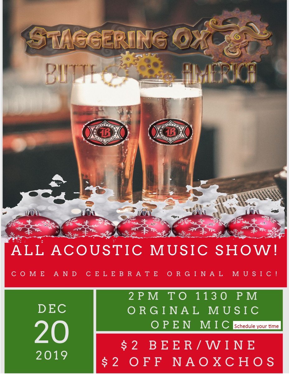 StaggeringOX1's tweet photo. Last show of the year! All Acoustic All originals! Open mic 2-6 then at 7 more music 3 acoustic acts! https://t.co/wcdmaLbZ0F
