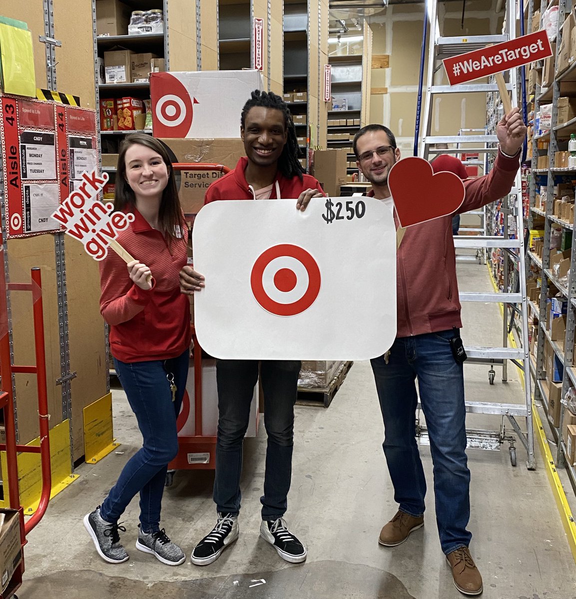 Amy Sullivan (@aim4thetarget) on Twitter photo TMs Jared and Brandon are winners of this year’s WorkWinGive prizes!!! We are so lucky to work for a company that recognizes our dedicated team members and allows them to give back to their community. Thank you Target! 🎯❤️ <a href="/joe_hocking1/">Joe Hocking</a> <a href="/DavePFromTarget/">Dave Pacheco</a> TMs Jared and Brandon are winners of this year’s WorkWinGive prizes!!! We are so lucky to work for a company that recognizes our dedicated team members and allows them to give back to their community. Thank you Target! 🎯❤️ <a href="/joe_hocking1/">Joe Hocking</a> <a href="/DavePFromTarget/">Dave Pacheco</a>