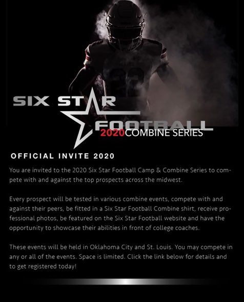 IsaiahGiddens's tweet photo. thank you @6starfootballOK for the invite💯 https://t.co/IG4V19yvPE