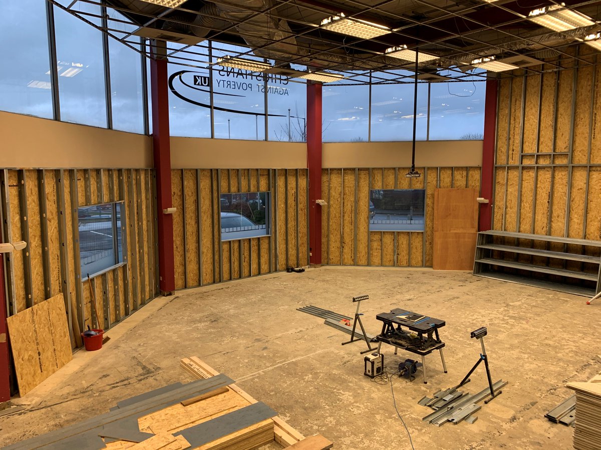 We want to say a huge thank you to @AllchurchesT have given us £25,000 towards the building work on our Bridge Life Centre. Work is progressing well as we have our first room ready to use and the auditorium is beginning to take shape.