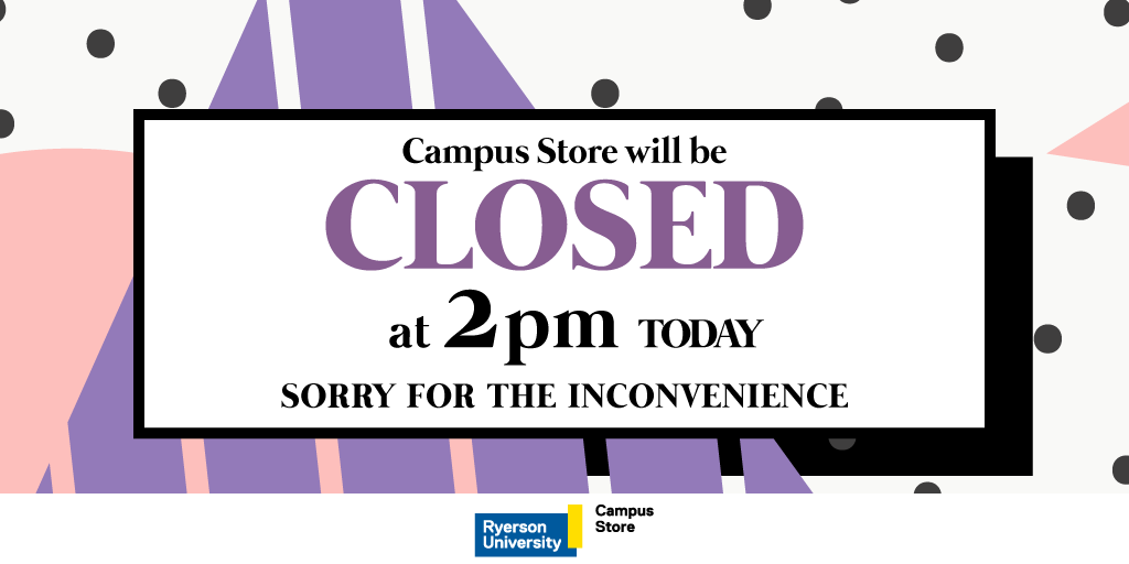 The RU Campus Store will be closing at 2pm today! Sorry for any inconvenience. We'll see you next year!