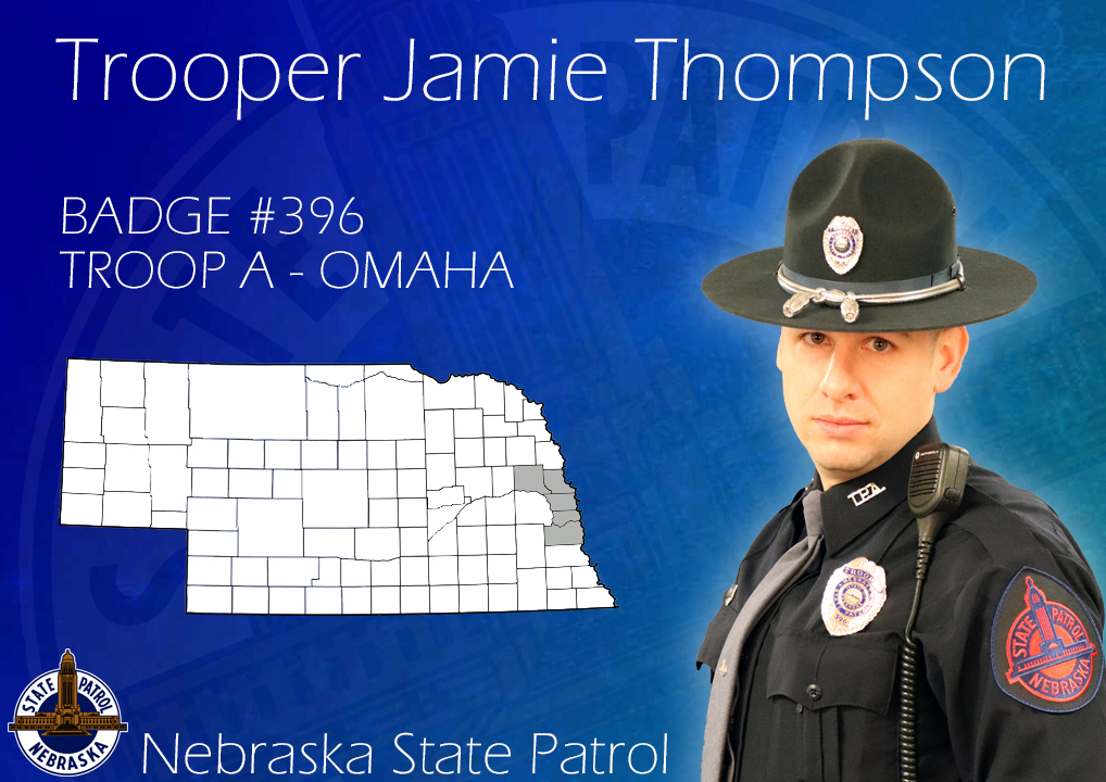 NEStatePatrol's tweet photo. Trooper Jamie Thompson #396 just received his badge of office!
Duty Station: Omaha (with @NSP_TroopA @NSPTroopANights)
Hear from Trooper Thompson in his #MeetTheRecruits episode here: https://t.co/k54j5n7Q4w https://t.co/3sXHhjAuND