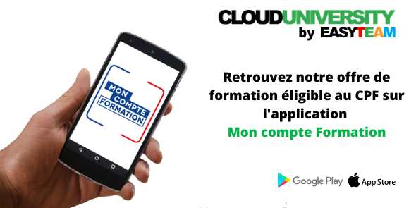 Avez-vous déjà installé votre application #CPF Mon CompteFormation ? Vous y trouverez les parcours de formation proposés par Cloud University ! #MonCompteFormation #Formation #cloud ☁️📱 cloud-university.fr/formations/par…