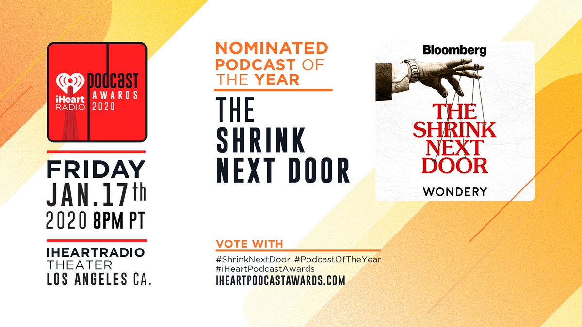 A summer party. A stormy night. And a shocking revelation about @opinion_joe's neighbor next door. 😲 Vote for #ShrinkNextDoor to win #PodcastOfTheYear at the 2020 #iHeartPodcastAwards!