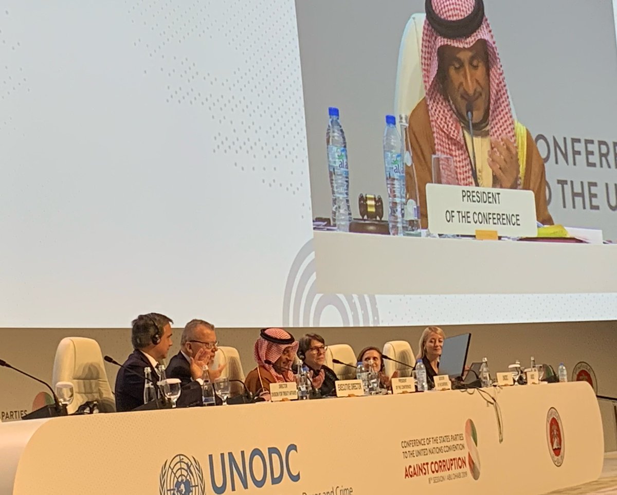 I thank the United Arab Emirates for hosting this #CoSP8 Conference, essential to strengthen cooperation and take the fight against corruption forward. Shukran jazilan.