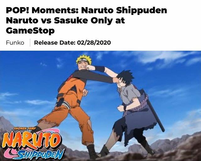 Moments Naruto Shippuden Naruto VS Sasuke GAMESTOP EXCLUSIVE FUNKO POP