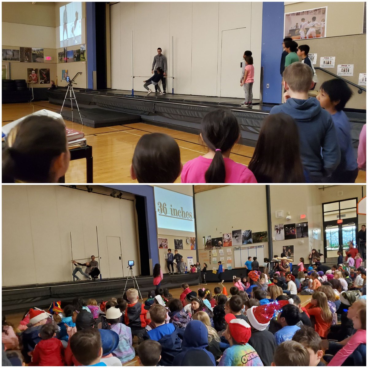 20 year tradition...Orenco Limbo Assembly and Competition. How low can you go? This year's repeat winner, a 5th grader, went to 21 inches!