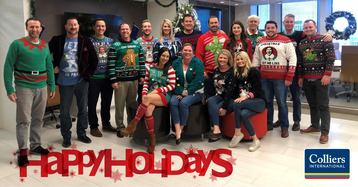 ColliersOrlando's tweet photo. Our @Colliers #Orlando crew #SleighedIt at the #UglySweaterParty. #CRE #MerryAndBright #BeColliers https://t.co/DMm07gwzoO