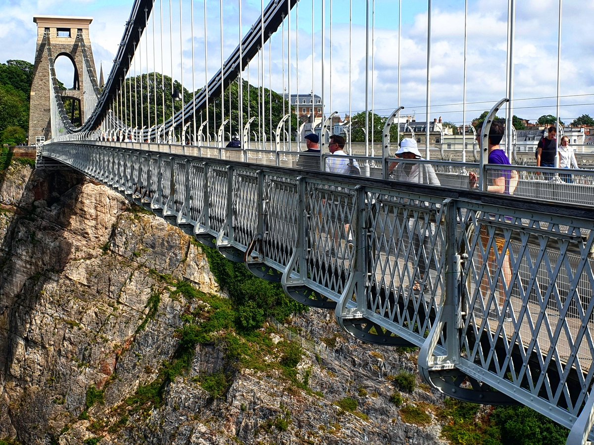 We went to Bristol for my brother's graduation. Here she can just be seen enjoying the Clifton Suspension Bridge, which is admittedly very cool.