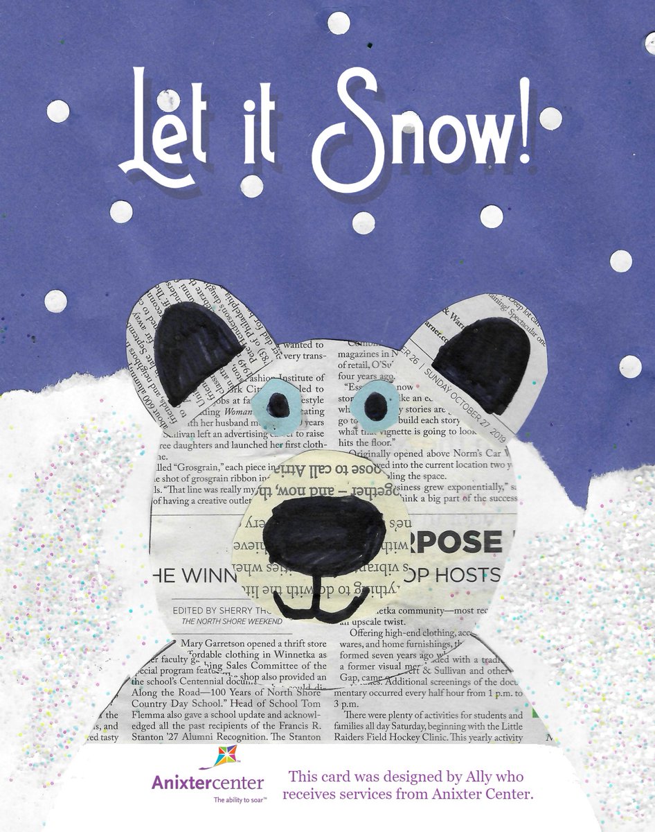 Anixter Center Holiday Card Design Winner!

CONGRATULATIONS TO ALLY AND THE TEAM AT THE ACT PROGRAM.

Ally’s design is featured on the cover of the Anixter Center’s 2019 Holiday Card.
 
Thank you to everyone who submitted a design. You all did a fabulous job!