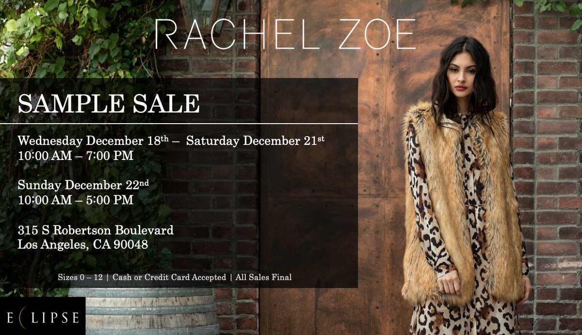 Our sample sale continues in Los Angeles!
Shop now through Sunday for discounts up to 80% off 🙌
<a href="/eclipseofficia8/">Eclipse Sample Sale</a>  *315 S Robertson Blvd