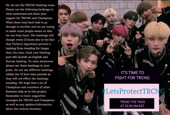 FightForTRCNG's tweet photo. Hi everyone, this is TRCNG Support Team! This is our today hashtag:

#LetsProtectTRCNG

Let's keep showing our support and spread the words! https://t.co/4OawjOSFxu