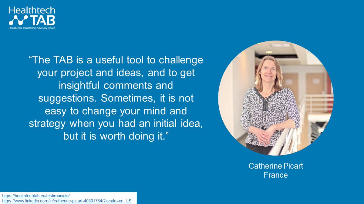 Before stepping out for the holidays, we want to leave you with the first testimony of a series we will publish periodically. Visit #healthtechTAB 's website to read about the beneficiaries' experience!

Happy holidays for all!

healthtechtab.eu/testimonials/