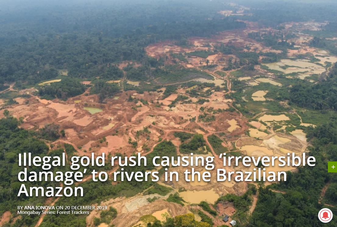This is what the  #DeforestationCrisis looks like in  #SouthAmerica right now."A surge in illegal gold mining in the Brazilian Amazon state of Pará is causing a dramatic rise in water pollution & deforestation..." https://news.mongabay.com/2019/12/illegal-gold-rush-causing-irreversible-damage-to-rivers-in-the-brazilian-amazon/
