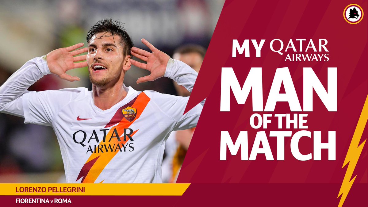 ASRomaEN's tweet photo. Retweet if Lorenzo Pellegrini was your #ASRoma @QatarAirways Man of the Match against Fiorentina https://t.co/TIvlIQrcZ7