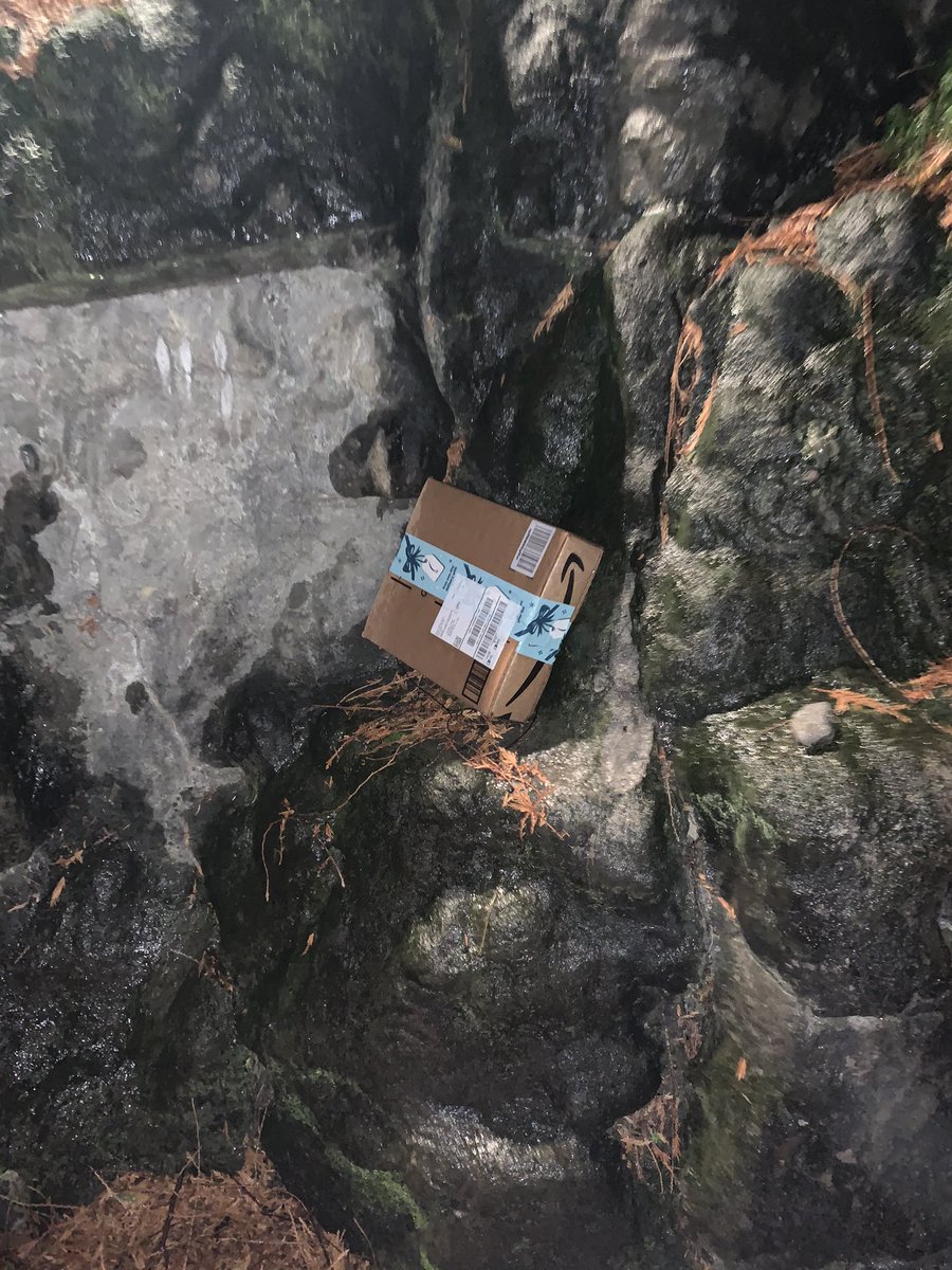 EsDaSuKa's tweet photo. This is how @USPS leaves Christmas gifts shipped, even after complaining about it several times. the contents were all wet.  Not in the porch but in the front yard under the rain. @USPSHelp https://t.co/R07aT1FbBK