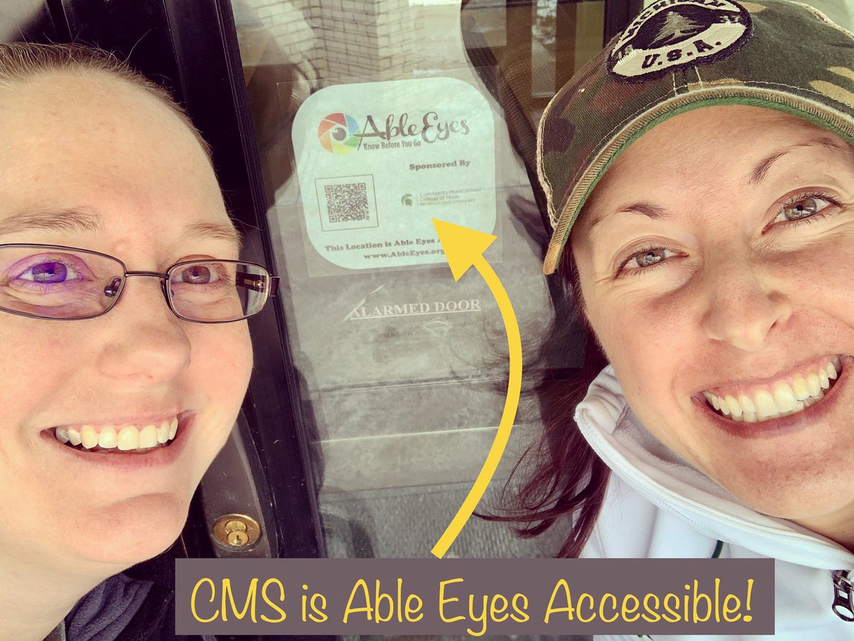 It’s Friday, but we’re too excited to wait until @ableeyes #selfiesaturday to share that we’re now Able Eyes Accessible and offer a virtual tour of our building at cms.msu.edu. Thanks Able Eyes for helping make music possible for all people.