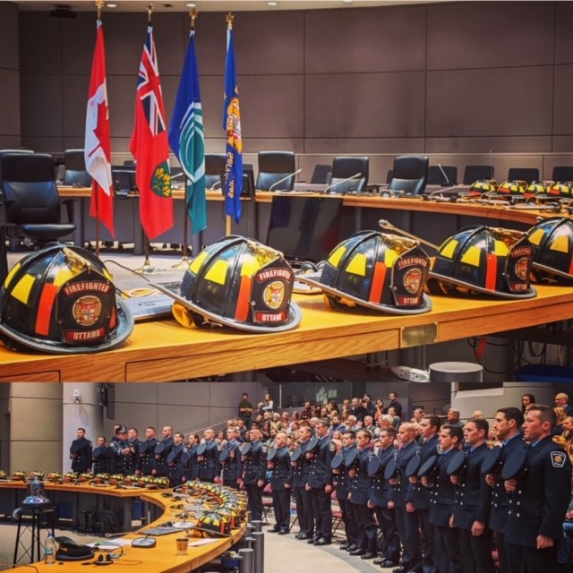 OttFire's tweet photo. After 14 weeks of training, these 23 recruits officially graduated today and will be deployed as probationary firefighters to stations across @ottawacity. Congratulations to all of you and welcome to the family! #2019recruits #firefamily#ottfire #ottcity https://t.co/uWwh3WFzQ5