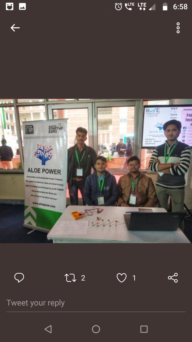 MrTanujJain's tweet photo. RISE 2019 was Amazing ! Honorable CM @ashokgehlot51 visited our Stall and appreciated our innovative technology and progress of @PowerAloe . Thanks to @istartrajasthan @DoITCRaj @RajCMO
#RISE2019 #AloePower #startupRajasthan #istartrajasthan #istart #startups @startupindia https://t.co/MiXEYpR7L4