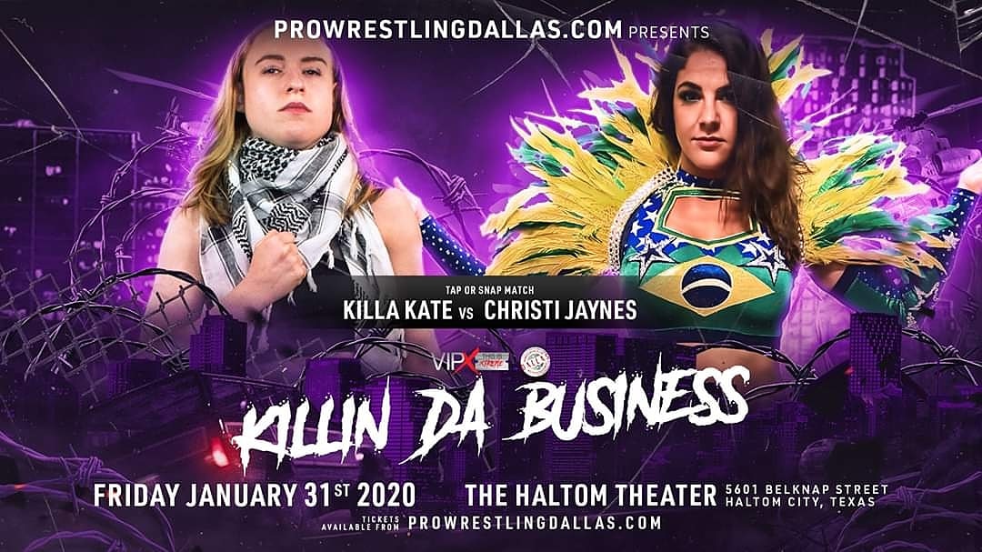 VIP_Wrestling's tweet photo. ๐จ Snap or Tap Match: Killa Kate vs Christi Jaynes ๐จ
This event will SELL OUT so get your tickets ASAP at https://t.co/gKtP3yOV5W
#ProWrestling #ProWrestlingDallas #VIPWrestling #Wrestling #VIPX #TexasWrestling #indiewrestling #Dallas #DFW #WWE #AEW #snaportap #submissionmatch https://t.co/eMGANU8TgW