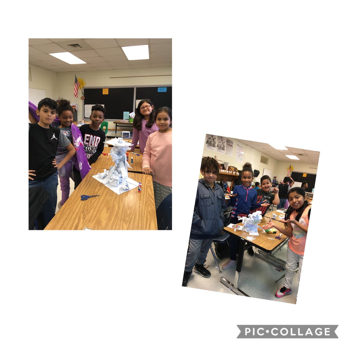MsERichardson's tweet photo. STEAM Challenge - Build the tallest snowman ⛄️ #WeRUNasONE #oneCCPS https://t.co/d71cXwwg5z