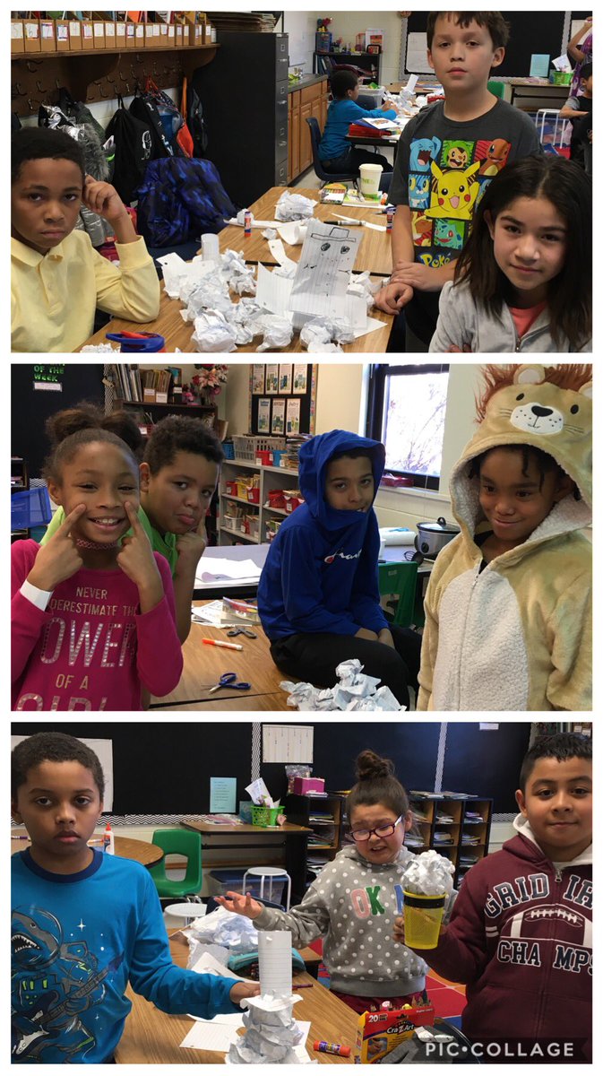 MsERichardson's tweet photo. STEAM Challenge - Build the tallest snowman ⛄️ #WeRUNasONE #oneCCPS https://t.co/d71cXwwg5z