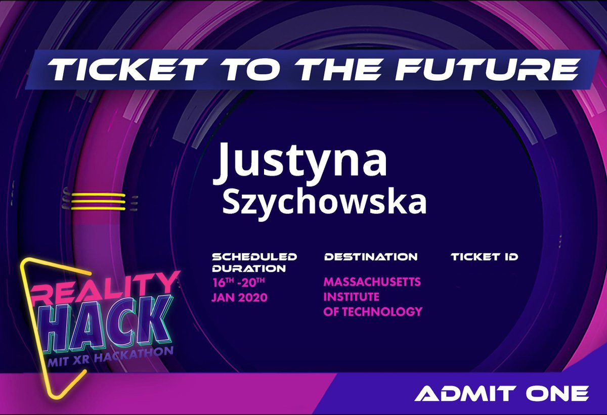 juszyJS's tweet photo. I am going to 2020 @mitrealityhack! #hackathon #XR https://t.co/nZYXPV1re6