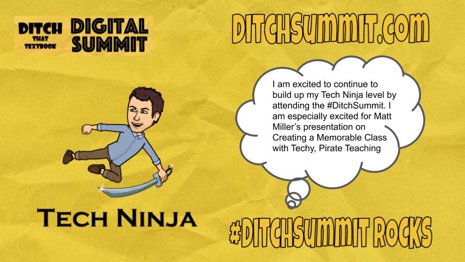Mr_Splavec's tweet photo. I am really looking forward to watching these presentations over break and gaining a lot of great tips and tools to share with educators in my district. #DitchSummit #DitchContest @jmattmiller 

Bitmoji 📷 @KHSDeBusiness https://t.co/xncPCpJNxE