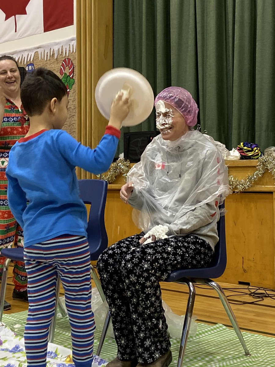 ms_magentapuppy's tweet photo. School spirit at its finest! Good, better, best. Never let it rest till your good is your better and your better is your best. We believe in you Bridlewood. Do you believe?🎅🏻🥰 #pjday #fooddrive #lastday #piethrowing #goodsports #ETFOstrong #onted https://t.co/crlwogmxZ7
