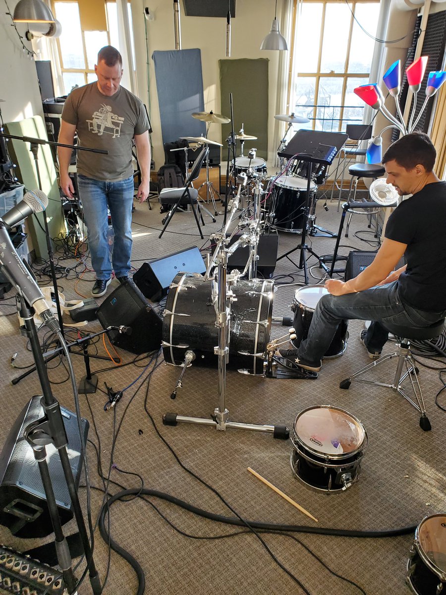 RooftopStatic's tweet photo. Hey folks, as many of you are, Rooftop Static are thinking of New Years resolutions....work out more, eat healthier, and create more music. Well, what comes After Hello? (our 2017 debut album). The answer is our second record, due for release in 2020. Drum tracks laid down. https://t.co/412YzgwMn9