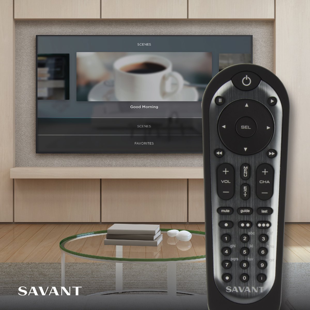 SavantHome's tweet photo. The all new Savant Home App for Apple TV, delivering a complete on-screen control experience. Activate your personalized Savant Scenes, access favorite channels and control a wide range of services including, #climate, #security, #lighting and more, all from your TV. #SmartHome https://t.co/hc0plfbg6A